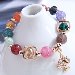 Bracelet pendentif arbre de vie en perles de couleur tendance