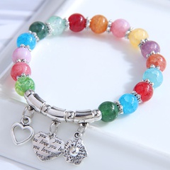 perles de couleur de mode coeur lettre pendentif coquille bracelet