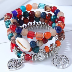 pendentif arbre de vie coeur simple bracelet multicouche perle conque