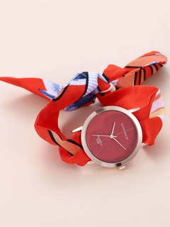 Reloj de cuarzo multicolor con correa de cinta creativa