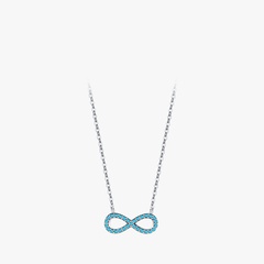 simple geometric infinite symbol inlaid turquoise pendant s925 silver necklace