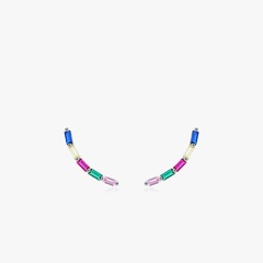 s925 silver rainbow-colored crystal long women's earrings jewelry wholesale