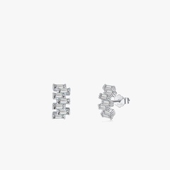 s925 sterling silver zircon female new sweet jewelry simple earrings