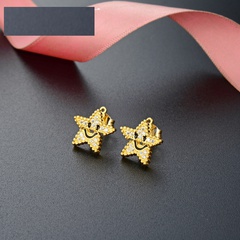 S925 Star Sterling Silver Stud Small Gold Plated Earrings Women
