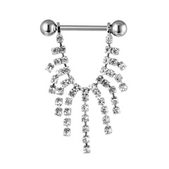fashion puncture jewelry multi-drilled tassel titanium steel breast rings