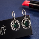 fashion hollow emerald diamond rose red crystal earrings femalepicture8