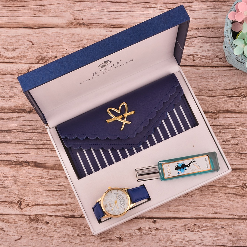 Bijoux Fantaisie Parures Bijoux | Creative Combination Heart Watch Wallet Parfum Coffret Cadeau Fte Des Mres - TS24420