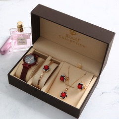 Korean version watch flower diamond necklace earrings bracelet box set mother's day gift