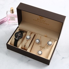 Koreanische wasserdichte Damen-Quarzuhr-Blumen-Ohrring-Halsketten-Armband-Kasten-Muttertagsgeschenk