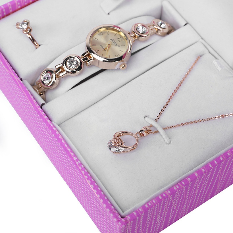 Bijoux Fantaisie Parures Bijoux | Mode Femmes Zircon Cristal Colliers Boucles D39oreilles Bagues Alliage Coffrets Cadeaux - LE53928