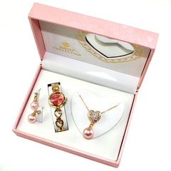 Uhr-Halsketten-Ohrring-Schmucksache-dreiteiliges Geschenk-Set der neuen Art- und Weisefrauen