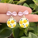round oil drop daisy female macaron bow contrast color alloy earringspicture8