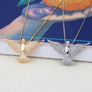 simple animal shape holy bird inlaid zircon pendant copper necklace wholesalepicture7