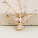 simple animal shape holy bird inlaid zircon pendant copper necklace wholesalepicture8