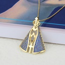 Fashion Cross Crown shape Virgin Maria pendant inlaid zircon copper necklace wholesalepicture7