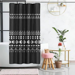 3D Digital Printing Polyester Shower Curtain Black White Vintage Pattern90*180cm