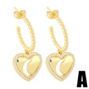 retro Cshaped female cross heart shaped copper earringspicture6
