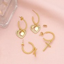 retro Cshaped female cross heart shaped copper earringspicture8