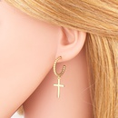 retro Cshaped female cross heart shaped copper earringspicture9
