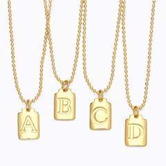 collier de mode 26 lettres simple chaîne de clavicule en cuivre