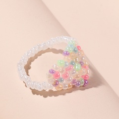 Korean-style simple hand-woven heart beads ring female wholesale