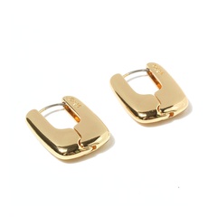 fashion geoemtric solid color square shape hollowed metal hoop earrings wholesale