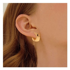fashion solid color geometric square circle shape alloy hoop earrings wholesale