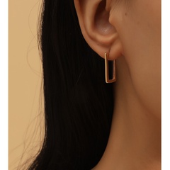 retro solid color alloy geometric square hoop earrings wholesale