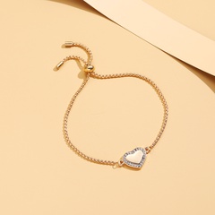 Jewelry Hand Valentine's Day Gift Heart Alloy Diamond Bracelet Adjustment