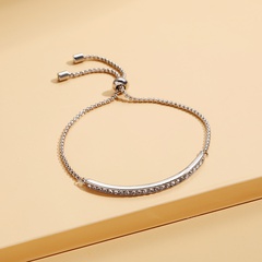 Jewelry Hand Simple Valentine's Day Gift Geometric Adjustment Alloy Bracelet With Diamond