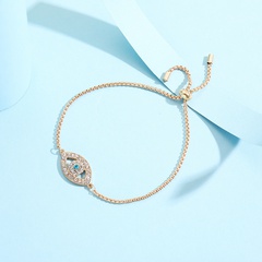 Fashion jewelry Devil's eye alloy diamond adjustment alloy bracelet