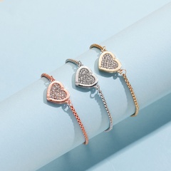 jewelry simple Valentine's Day gift geometric adjustment heart alloy bracelet