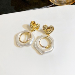 Fashion diamond heart female fashion geometric circle thin alloy earrings