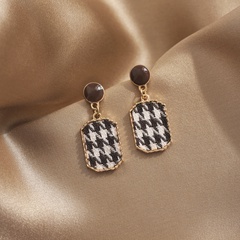 geometric female fashion houndstooth alloy earrings jewelry