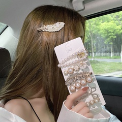 Pearl hairpin set side clip hair accessories Korean style alloy geometric hairpin wholesale