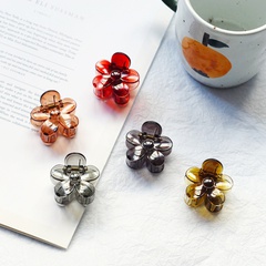 Korean style transparent flower hairpin simple resin small grasping clip