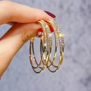 Fashion big circle diamond Cshaped hollow alloy earringspicture11