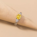 simple yellow gemstone ring accessories creative microset zircon copper ringpicture9