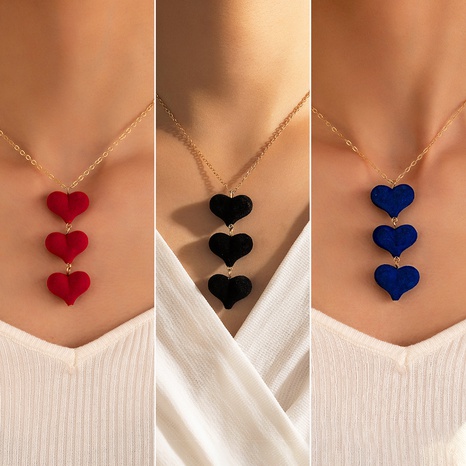 Fashion Jewelry Black Velvet Heart-shaped Single Layer Necklace's discount tags