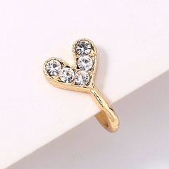 cute heart-shaped U-shaped alloy diamond false nose clip nose jewelry