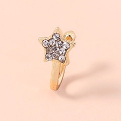 fashion piercing false nose ring diamond pentagram U-shaped jewelry