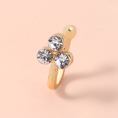 faux anneau de nez en forme de trèfle d'or en forme de U de diamant mini alliage de mode