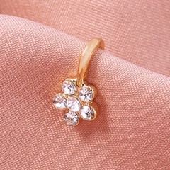 mode mini anneau de nez faux diamant en alliage de prune dorée en forme de U