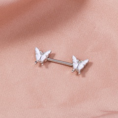 fashion enamel porcelain drops glitter milk ring cute butterfly milk nails