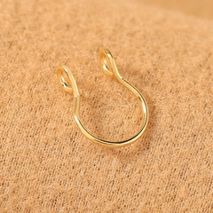 simple stainless steel U-shaped golden false nose ring punch-free jewelry