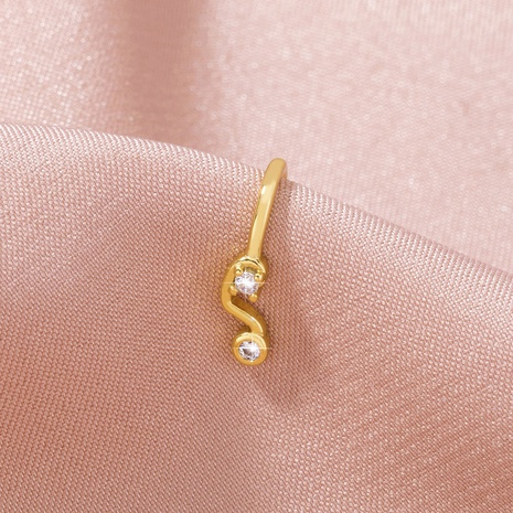 Pince-nez perforant non poreux en zircon micro-incrusté de cuivre doré à la mode's discount tags