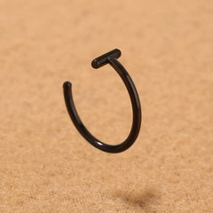 mode acier inoxydable noir C-type clous nez lèvre anneau piercing accessoires