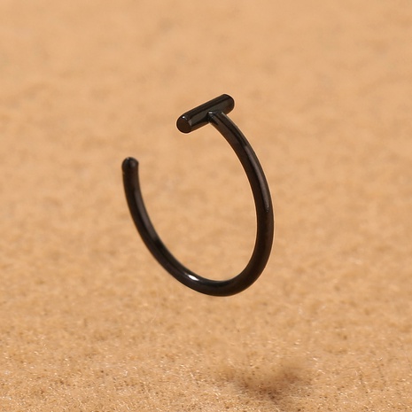 Moda acero inoxidable negro tipo C clavos nariz labio anillo piercing accesorios's discount tags