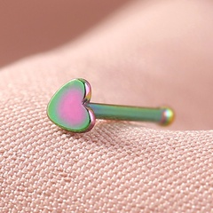 fashion straight stainless steel heart-shaped nose nails nose piercing ornaments