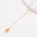 fashion alloy pearl natural stone pendant multilayer necklacepicture2